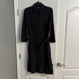 Lauren Ralph Lauren Women's Cotton Button Down Shirt Dress With Belt Large